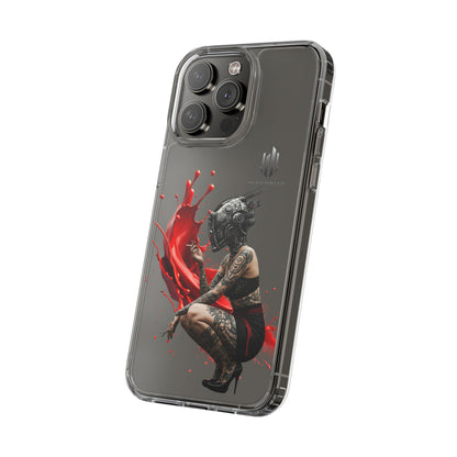 Dystopian Art Clear Phone Case - Futuristic Style with Bold Design