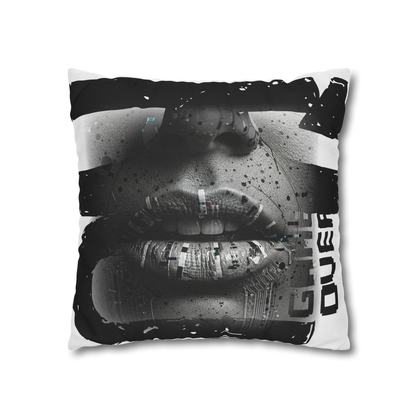 Stylish Spun Polyester Pillowcase, Decorative Accent, Unique Home Decor, Modern Living Room Cushion, Gift for Art Lovers