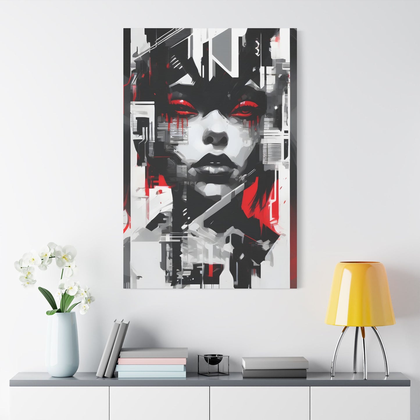 Stretched Canvas Art, Edgy Wall Decor, Modern Home Interior, Statement Piece, Unique Artwork for Living Room, Gift Idea