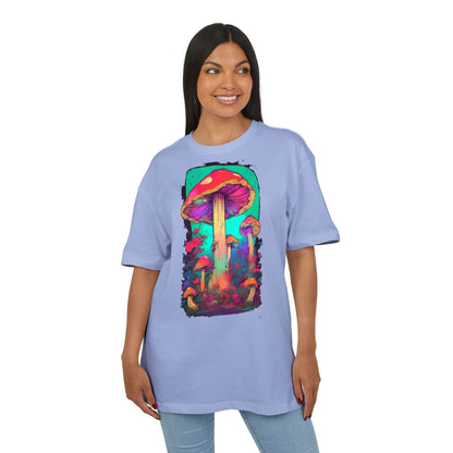 Vibrant Mushroom Art Oversized Tee, Unisex Graphic T-Shirt, Trendy Casual Style, Nature Lover Gift, Festival Clothing, Psychedelic Design
