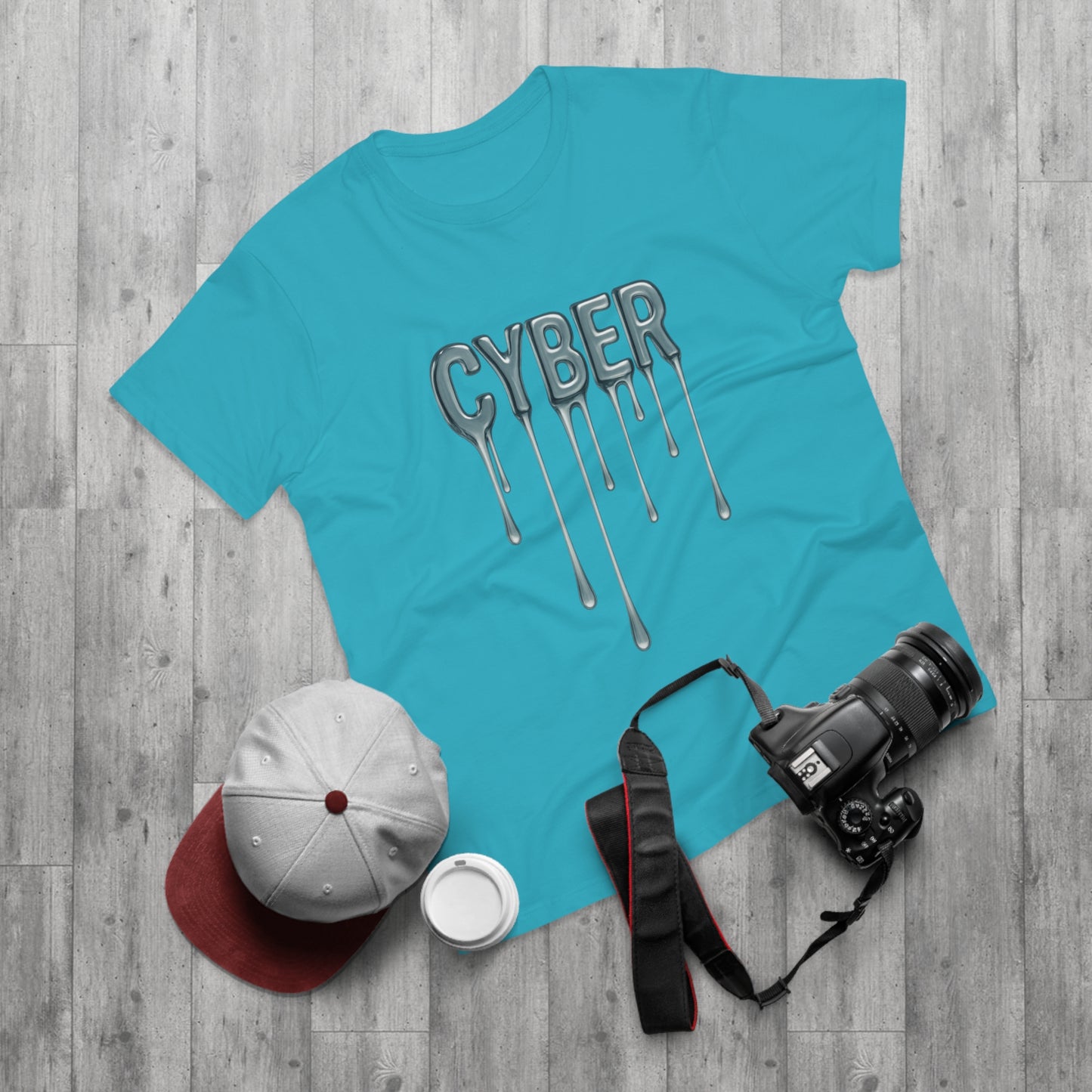 Cool Drippy Cyber T-Shirt, Unisex Graphic Tee, Casual Wear, Tech Enthusiast Gift, Trendy Streetwear for All Occasions