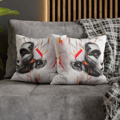 Futuristic Art Pillowcase - Modern Home Decor, Geometric Throw Pillow, Gift for Tech Lovers, Contemporary Accent Cushion