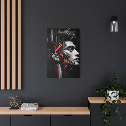 Modern Abstract Art Canvas, Futuristic Wall Decor, Home Office Artwork, Minimalist Gift, Gallery-Style Prints, Unique Statement Piece
