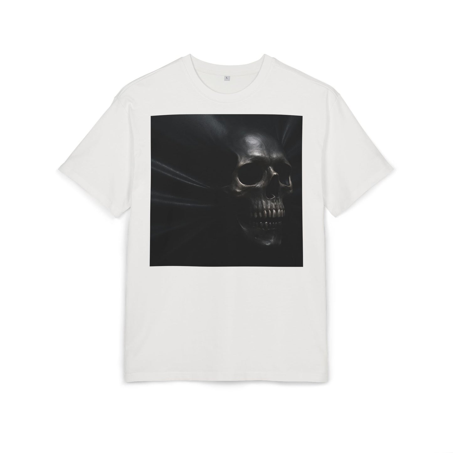 Skull Graphic Oversized Tee - Unisex Heavy Tee for Casual Wear, Street Style, Halloween Attire, Gift for Friends, Unique Art Tee