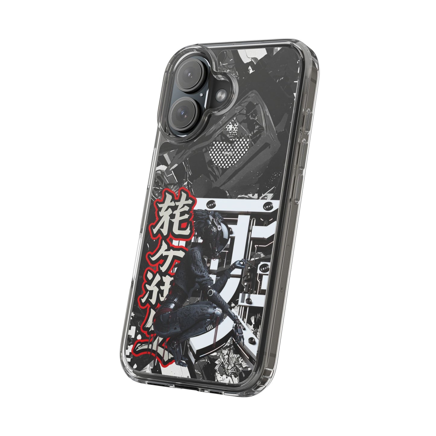 Clear Phone Case with Stylish Graphic Design for Tech Enthusiasts