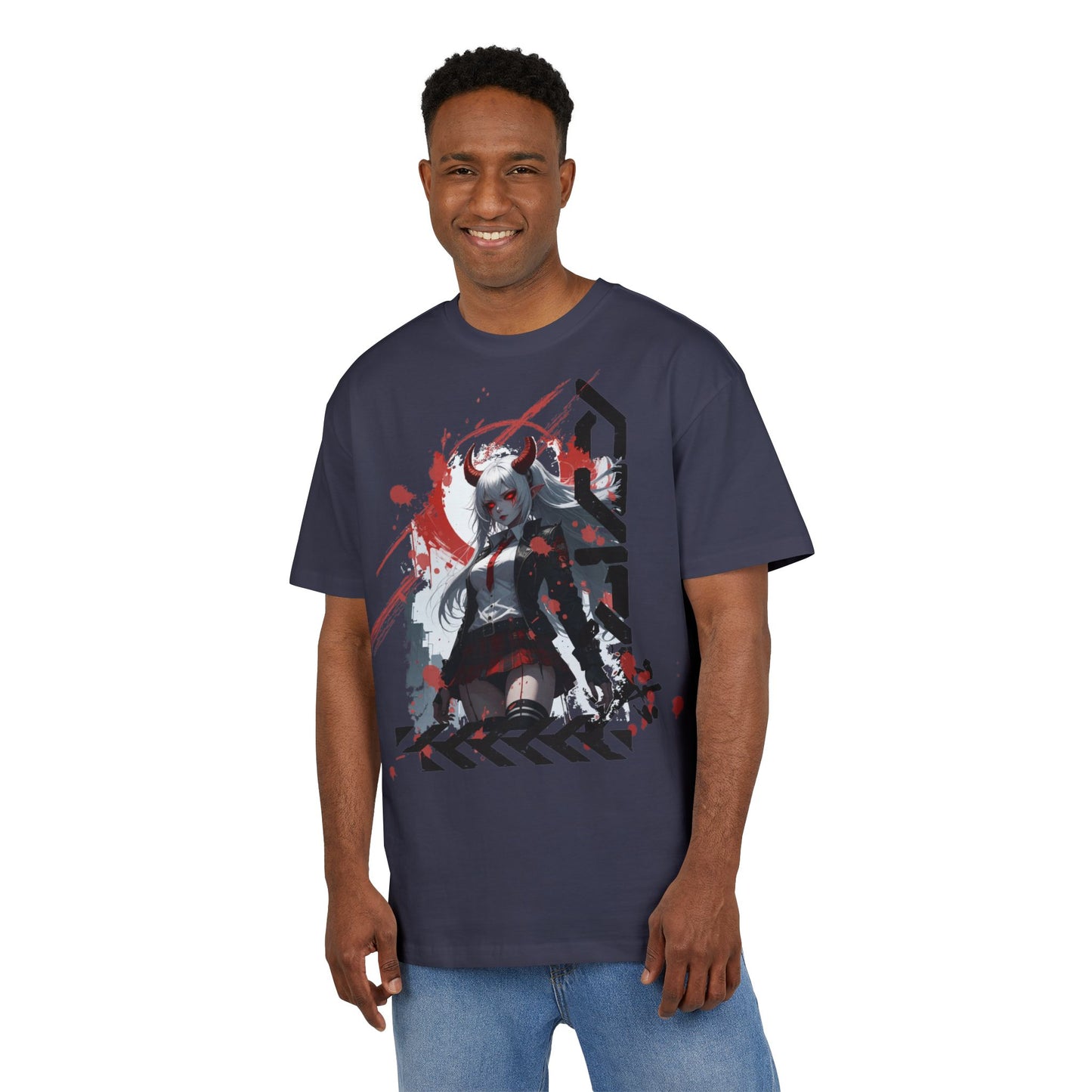 Unique Graphic Loose Fit Tee, Oversized T-Shirt, Streetwear Style, Trendy Casual Wear, Gift for Anime Lovers, Art-Inspired Fashion