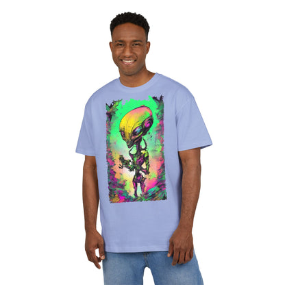 Cosmic Alien Art Tee - Unisex Heavy Oversize Tee, Retro Space Vibe Shirt, Gift for Sci-Fi Lovers, Casual Wear, Unique Graphic T-Shirt