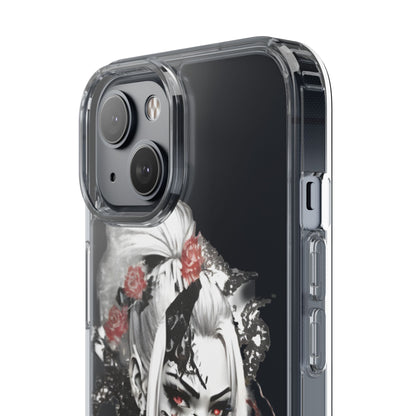 Artistic Clear Phone Case with Floral Design