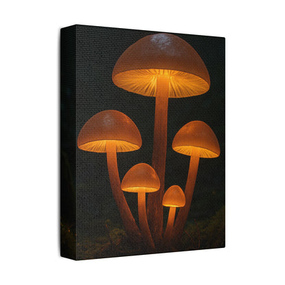 Illuminated Mushroom Art Canvas, Wall Decor, Nature Inspired, Cozy Home Art, Gifts for Nature Lovers, Unique Wall Hanging