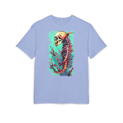 Colorful Skeleton Art Unisex Heavy Oversize Tee | Graphic Tee, Skeleton Shirt, Artsy Gift, Halloween Apparel, Trendy Streetwear