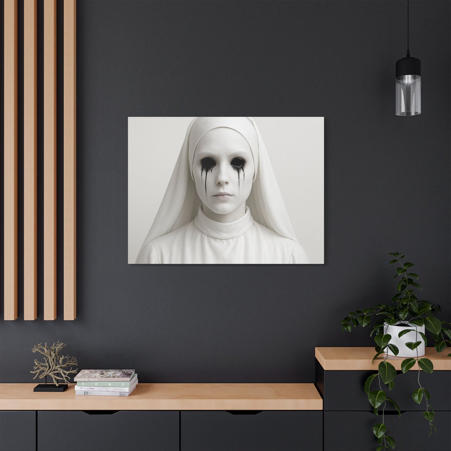 Eerie Art Canvas Print, Creepy Home Decor, Gothic Wall Art, Haunted House Decoration, Dark Aesthetic Gift