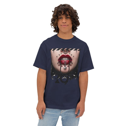 Chic Graphic Tee, Edgy Streetwear Top, Unisex Oversized T-Shirt, Artsy Casual Style, Fashion Statement Tee