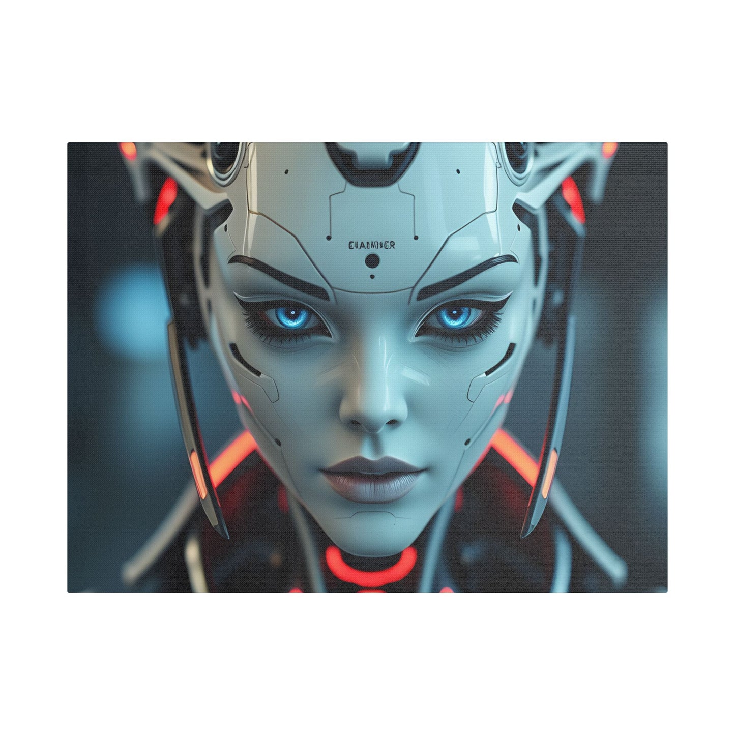 Futuristic Canvas Art Print, Digital Wall Decor, Modern Home Art, Unique Gift for Tech Lovers, Robotic Aesthetic
