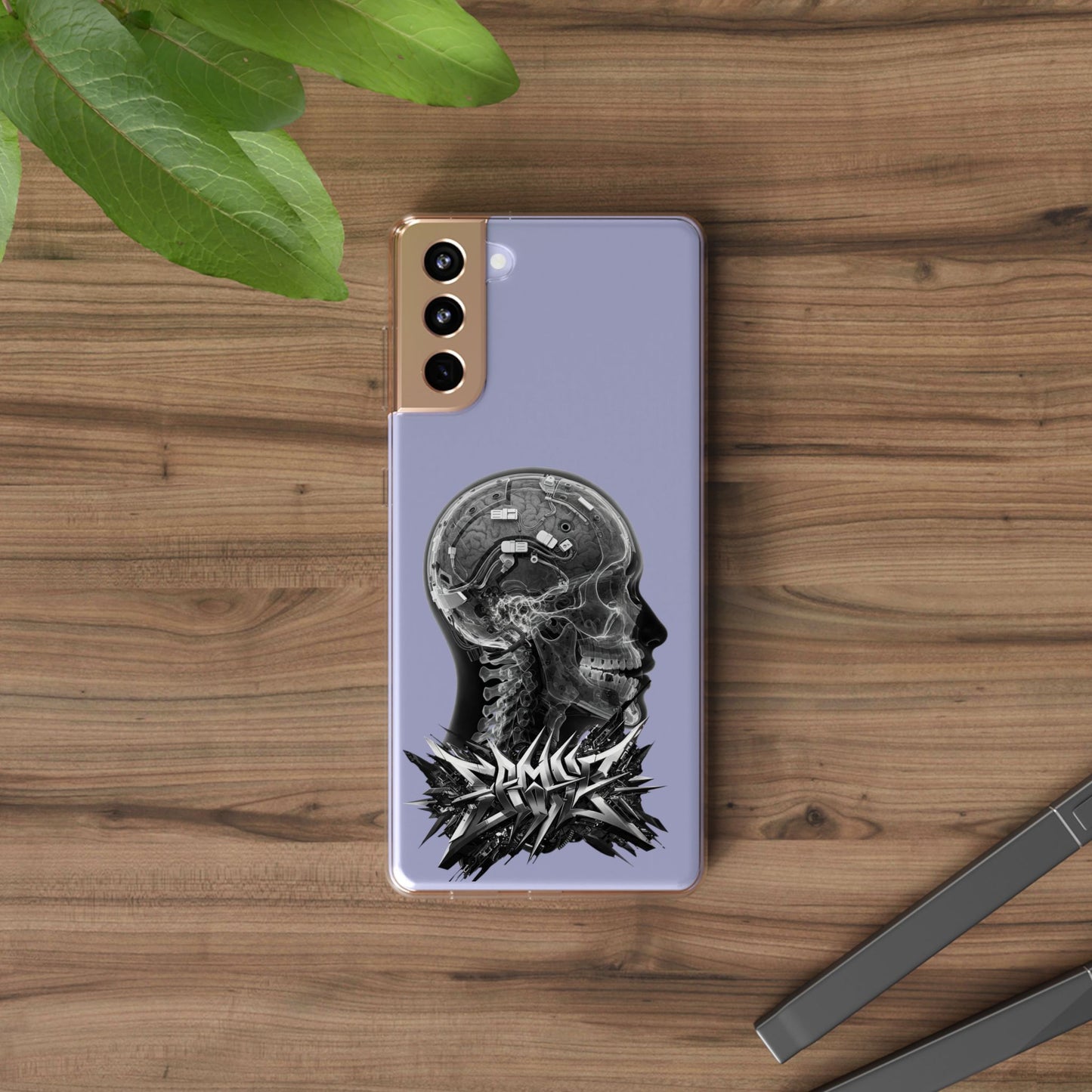 Skull Design Clear Phone Case - Unique Aesthetic for Tech Lovers