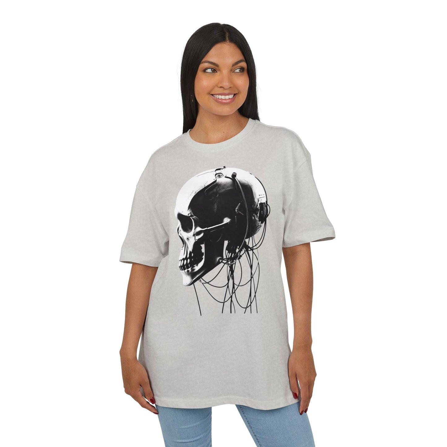 Unisex Skull Graphic Oversize Tee - Bold, Edgy Style for Casual Wear
