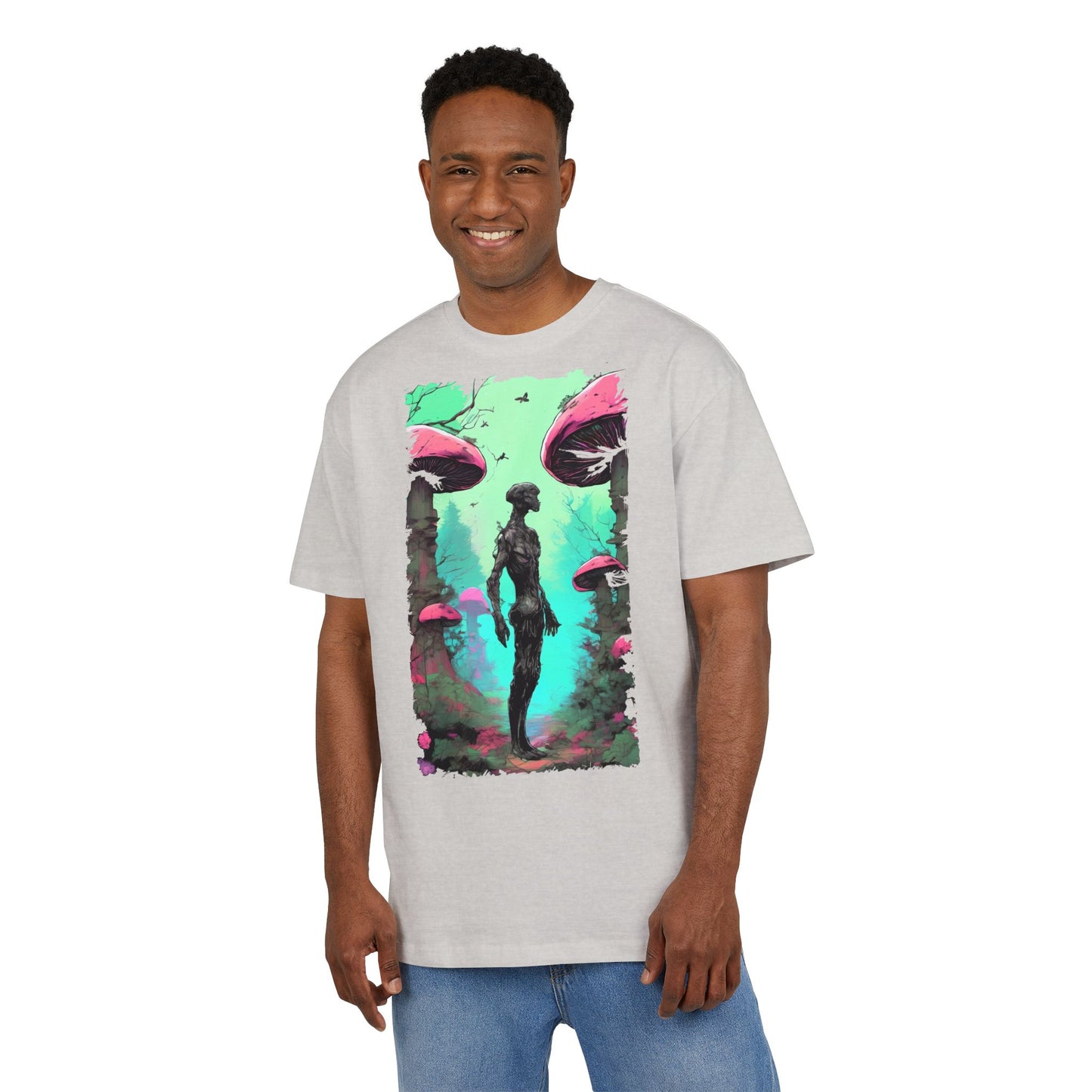 Psychedelic Mushroom Tee, Unisex Oversize Shirt, Trendy Graphic T-shirt, Casual Wear, Festival Attire, Unique Gifts