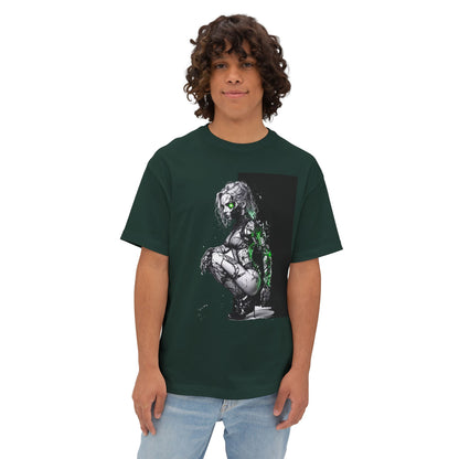 Cyberpunk-Inspired Unisex Oversized Tee, Streetwear T-Shirt, Graphic Tee for Art Lovers, Casual Wear, Unique Gift