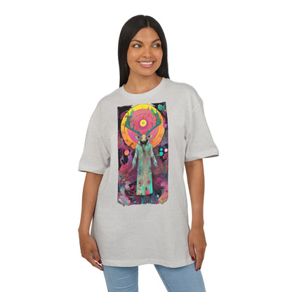 Vibrant Artistic Oversize Tee - Unisex Heavyweight T-Shirt, Bohemian Style, Gift for Art Lovers, Festival Wear, Casual Chic