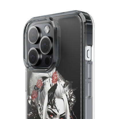 Artistic Clear Phone Case with Floral Design