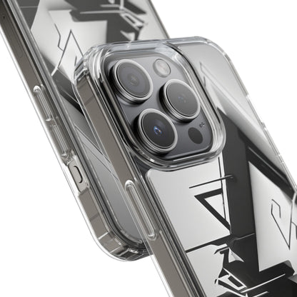 Clear Phone Case with Abstract Edgy Design Print