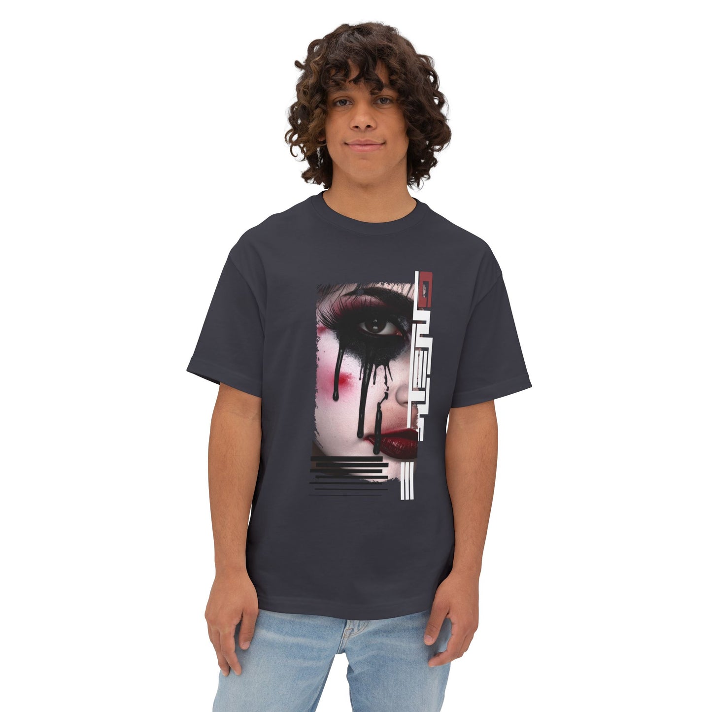 Artistic Oversized Tee - Bold Abstract Design, Streetwear, Casual Style, Unique Gift, Graphic Tee