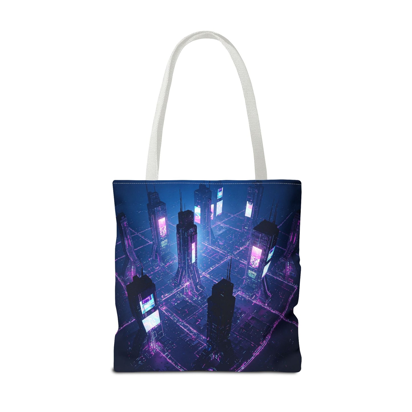 Futuristic Cityscape Tote Bag | Eco-Friendly Reusable Shopping Bag, Nerdy Gift, Trendy Beach Bag, Travel Accessory, Stylish Grocery Bag