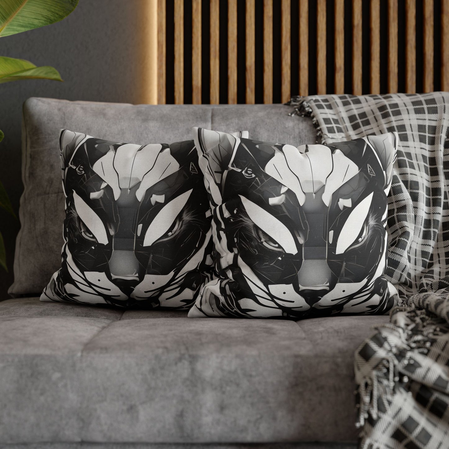 Square Pillowcase with Edgy Cyber Design