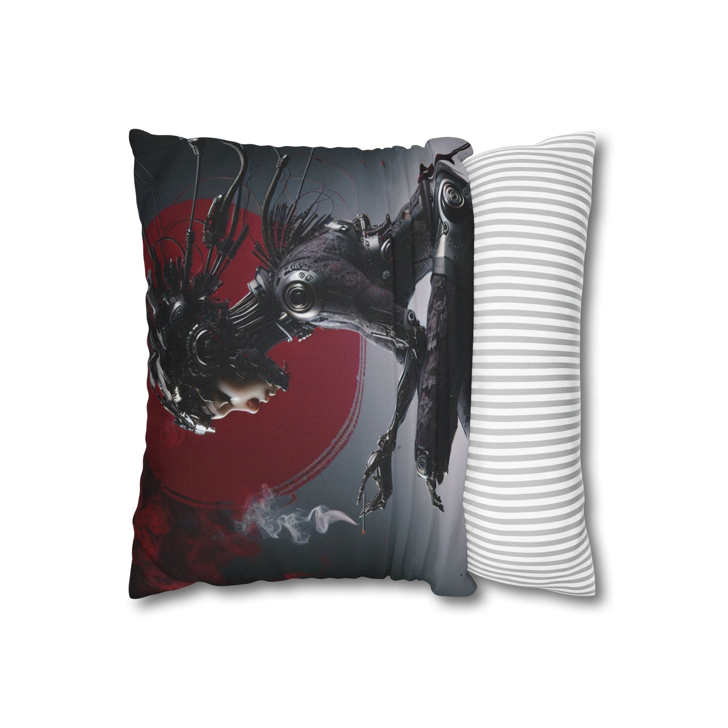 Futuristic Robot Love Pillowcase, Cyberpunk Decor, Gift for Tech Lovers, Modern Home Accent, Unique Housewarming Present