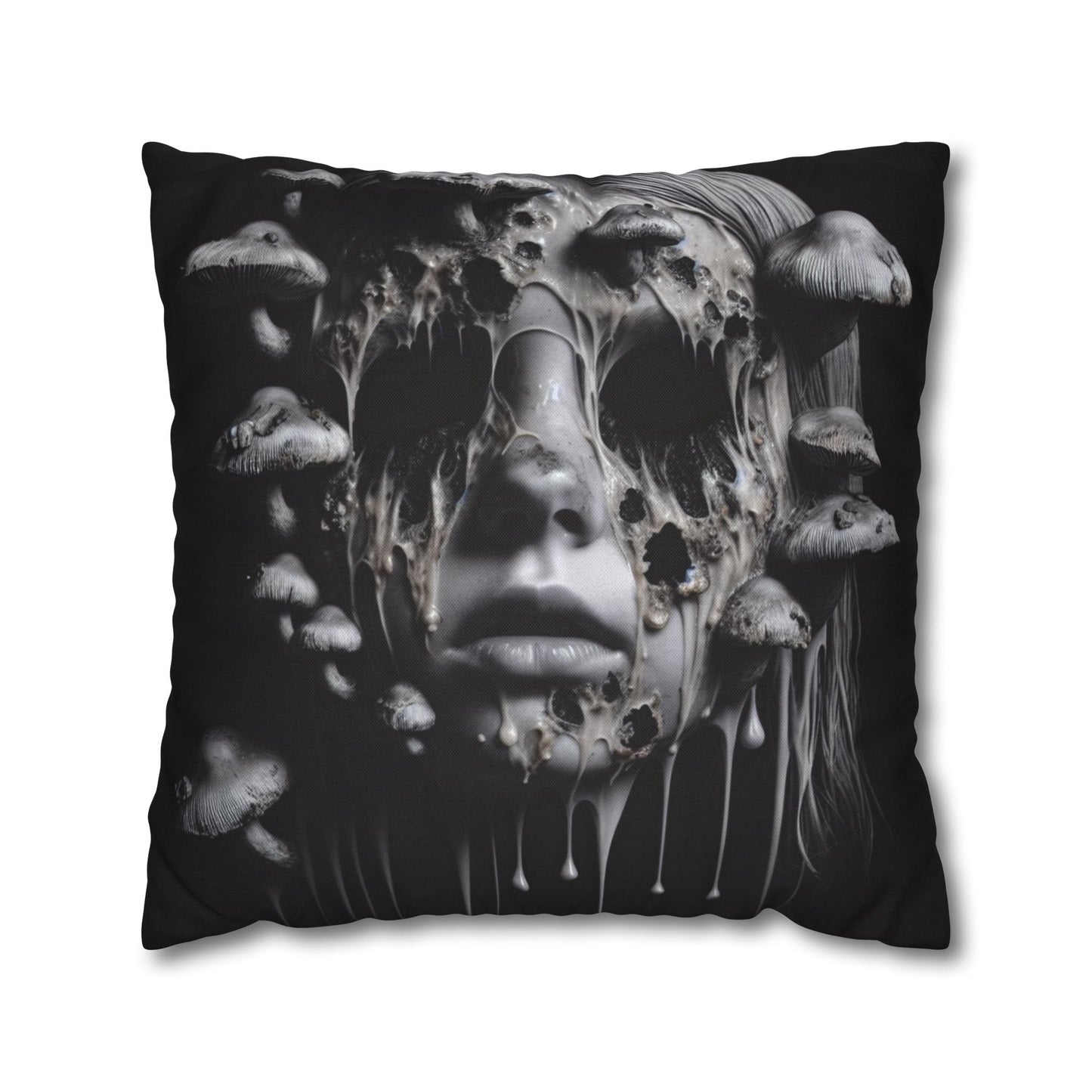 Dark Art Decorative Pillowcase, Gothic Home Decor, Statement Cushion Cover, Unique Gift for Art Lovers, Halloween Decor