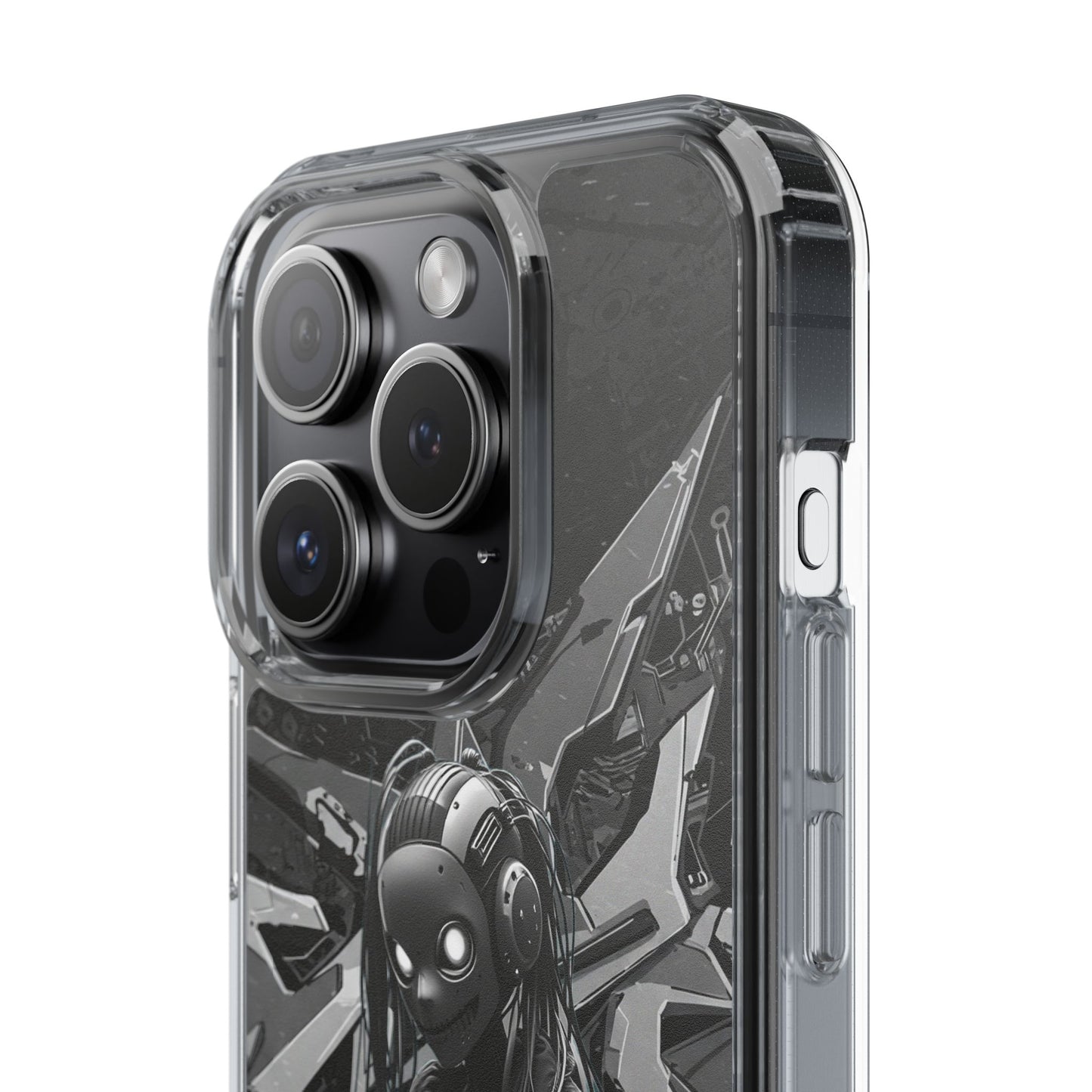 Anime-Inspired Clear Phone Case - Edgy Streetwear Style
