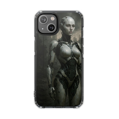 Futuristic Phone Case, Clear Impact Case with Sci-Fi Design, Smartphone Protection, Cyberpunk Aesthetic, Gift for Tech Lovers