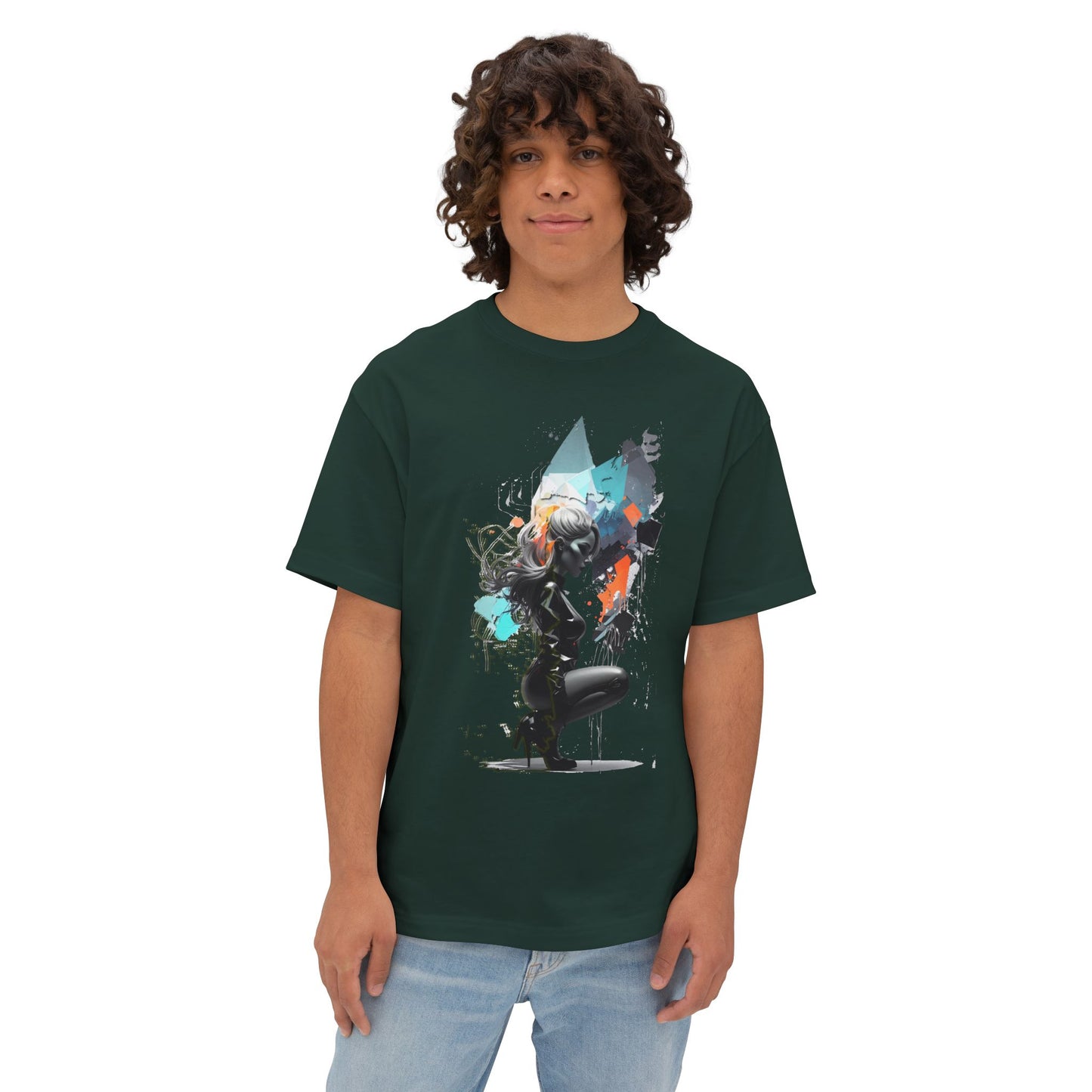 Artistic Unisex Oversized Boxy Tee - Trendy Graphic T-Shirt, Casual Wear, Gift for Art Lovers, Summer Outfit, Streetwear Style