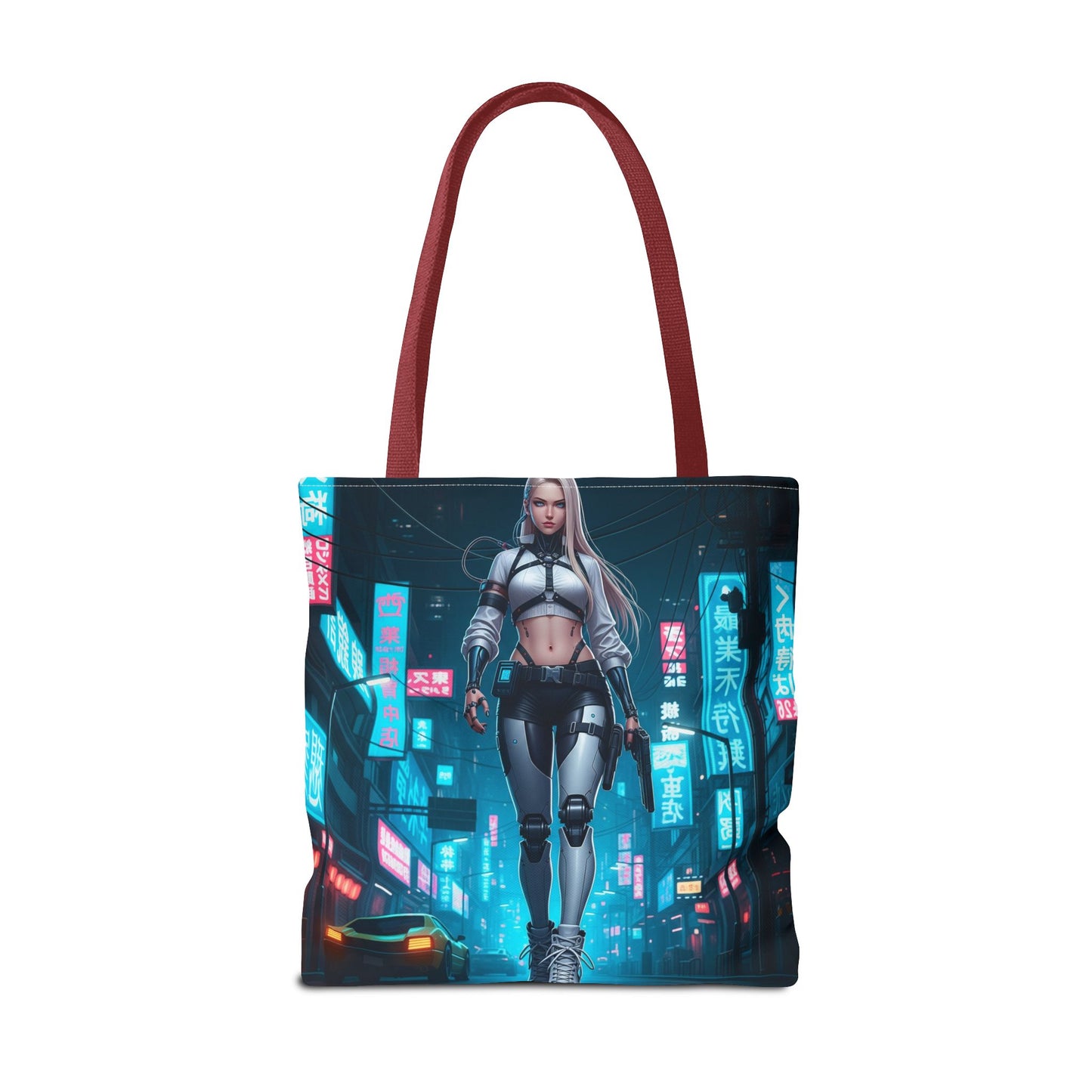 Futuristic Cyberpunk Tote Bag | Stylish Grocery Shopper, Fashion Accessory, Gift for Tech Lovers, Eco-Friendly Tote