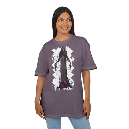 Eerie Spirit Unisex Heavy Oversize Tee, Halloween Costume T-Shirt, Casual Graphic Shirt, Gothic Tee, Spooky Art Apparel