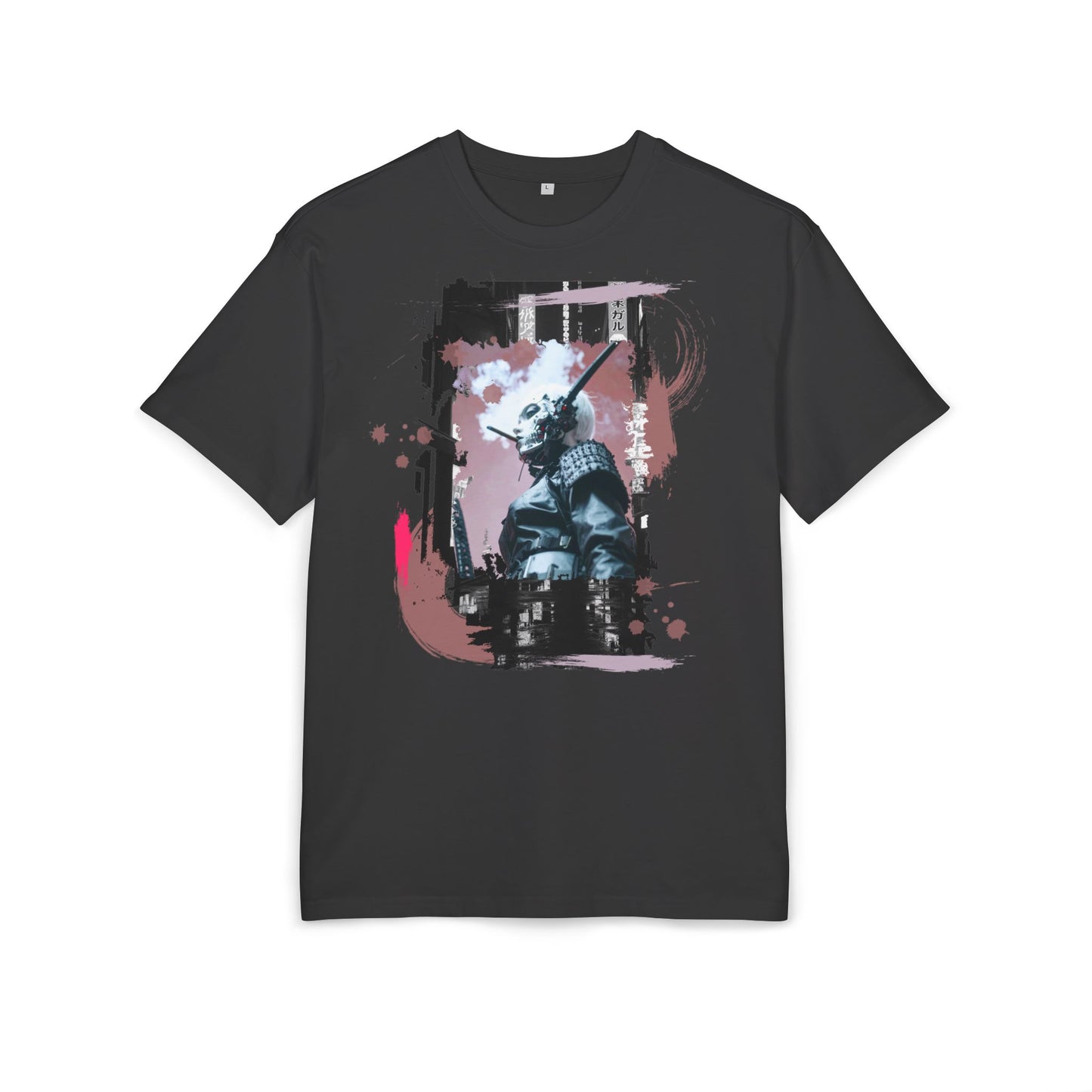 Unisex Heavy Oversize Tee featuring Samurai Art, Streetwear Graphic Tee, Gift for Him/Her, Casual Wear, Anime Inspired Fashion