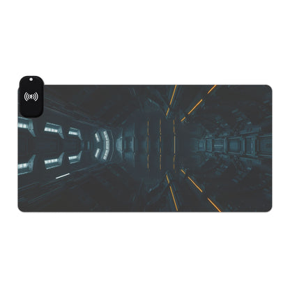 LED Gaming Mouse Pad with Wireless Charging, RGB Desk Accessory for Gamers, Stylish Home Office Decor, Perfect Gift for Tech Lovers