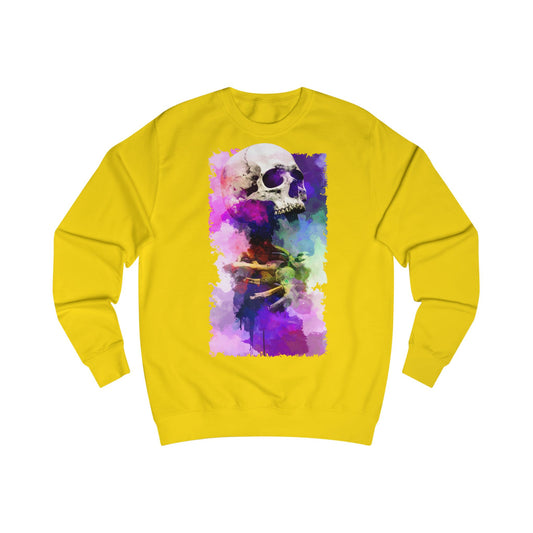 Vibrant Artistic Skull Unisex Sweatshirt, Gift for Art Lovers, Casual Wear, Halloween Style, Trendy Fall Fashion, Cozy Streetwear