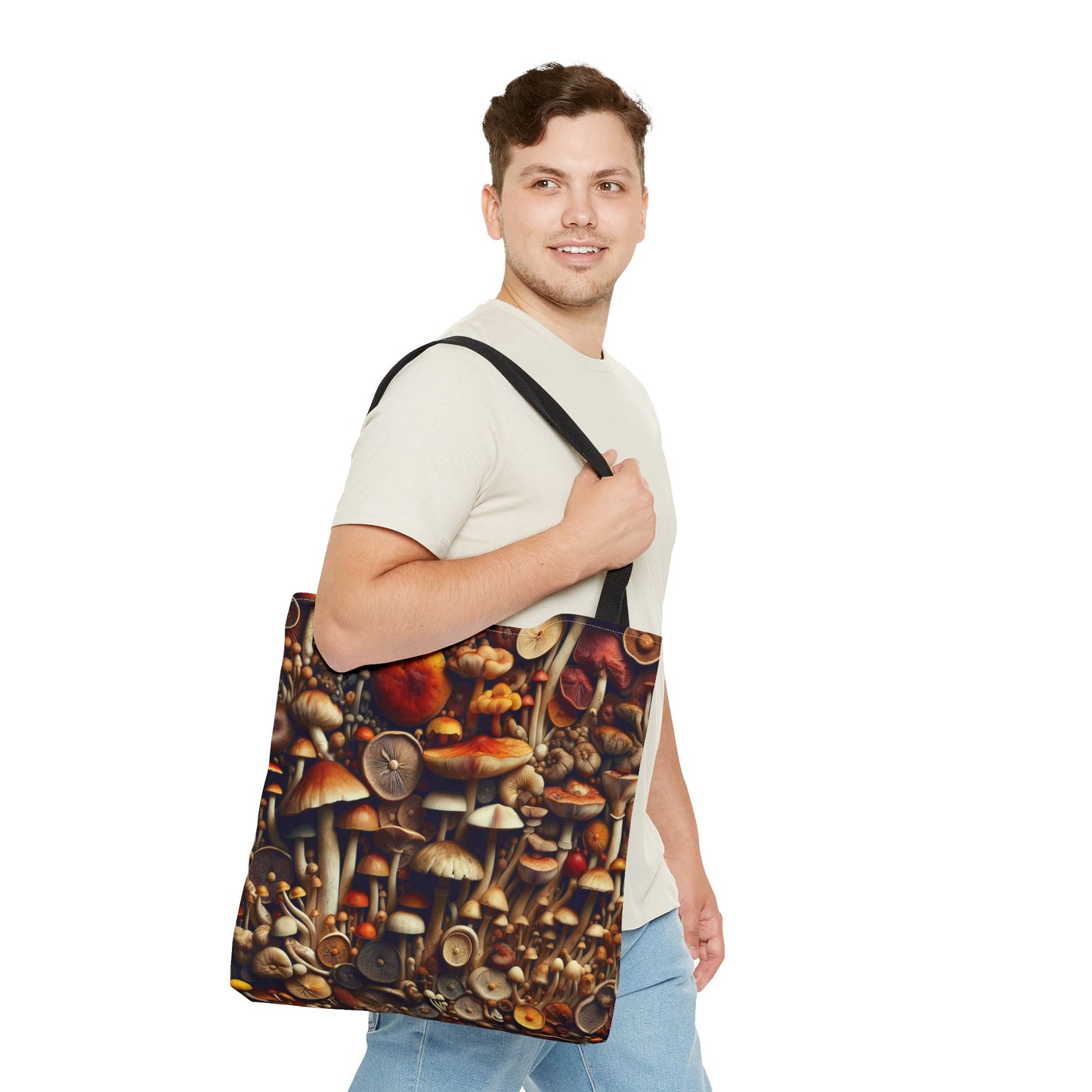 Mushroom Print Tote Bag - Eco-Friendly, Stylish, Nature-Inspired, Perfect for Gifting, Everyday Use, Farmers Market, Bohemian Vibe