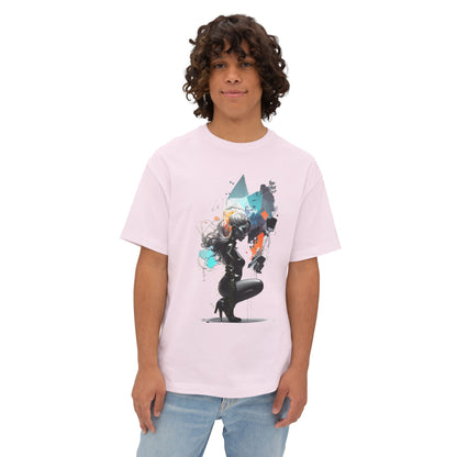 Artistic Unisex Oversized Boxy Tee - Trendy Graphic T-Shirt, Casual Wear, Gift for Art Lovers, Summer Outfit, Streetwear Style