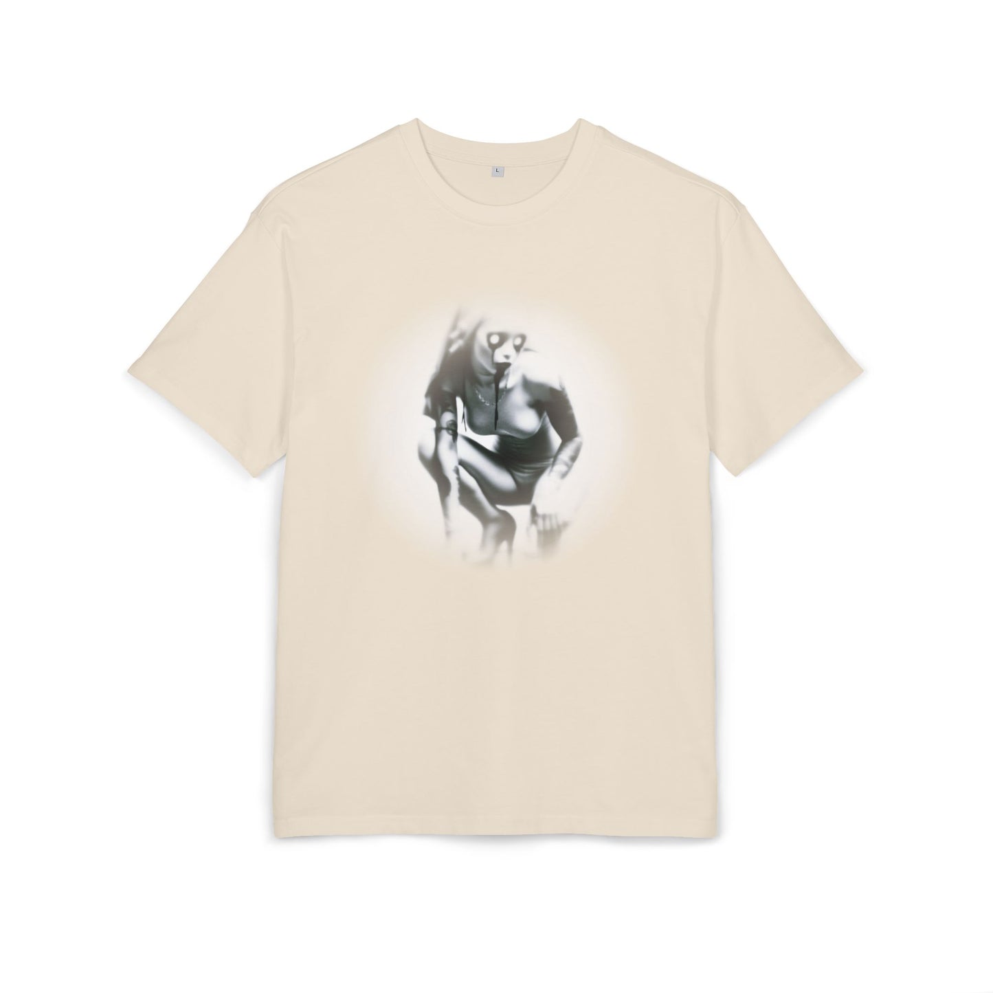 Stylish Unisex Heavy Oversize Tee with Artistic Graphic - Horror Design