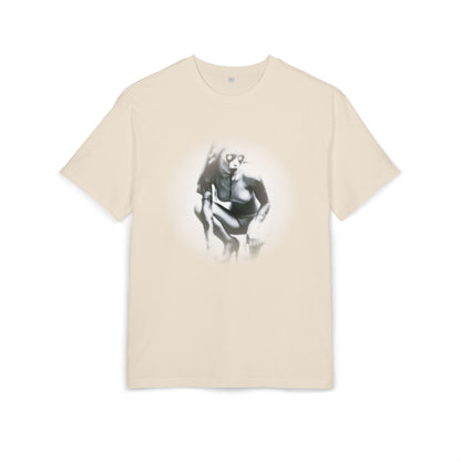 Stylish Unisex Heavy Oversize Tee with Artistic Graphic - Horror Design