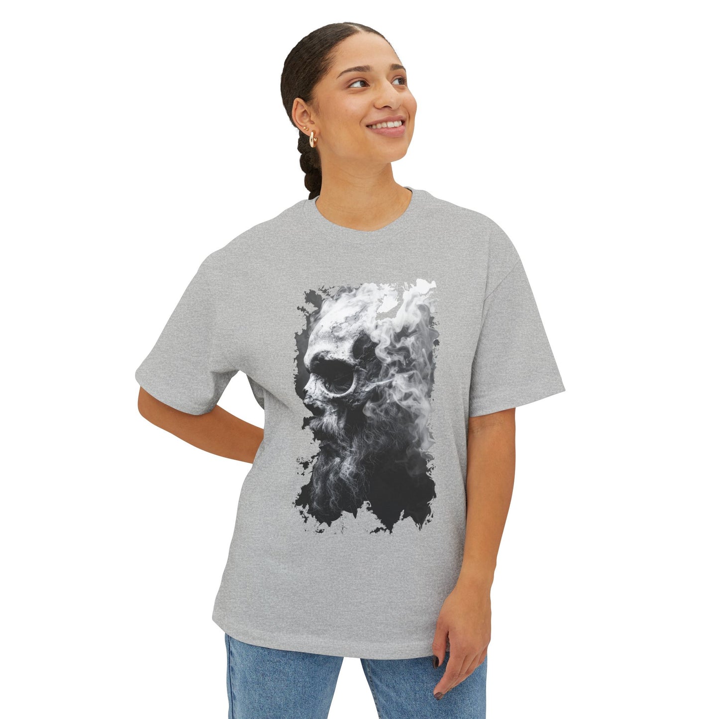Edgy Oversized Graphic Tee | Casual Streetwear, Unisex T-Shirt, Skull Design, Gifts for Him/Her, Everyday Wear