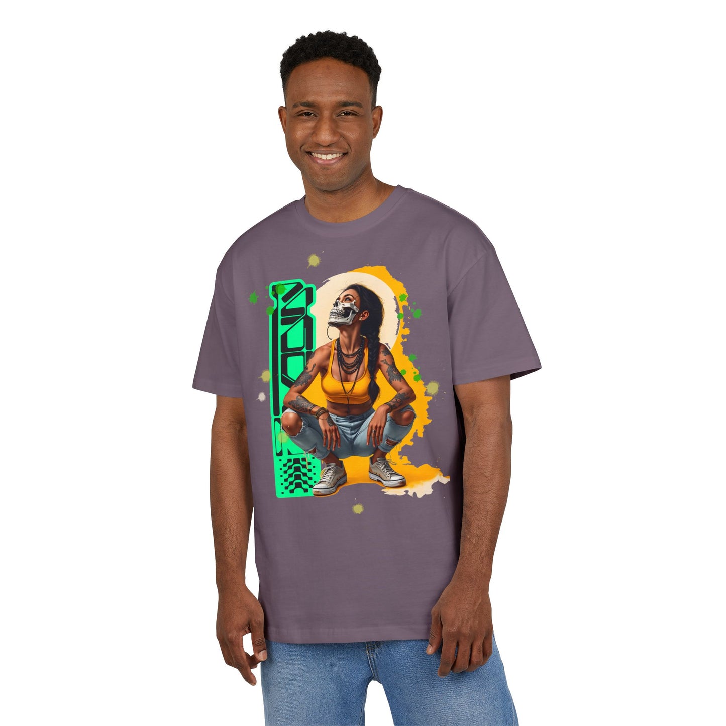 Vibrant Artistic Oversize Tee, Unisex Graphic Tee, Streetwear Fashion, Cool Casual Wear, Unique Art Inspired Shirt