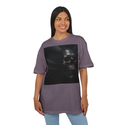 Skull Graphic Oversized Tee - Unisex Heavy Tee for Casual Wear, Street Style, Halloween Attire, Gift for Friends, Unique Art Tee
