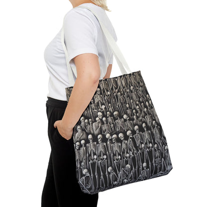 Gothic Skeleton Tote Bag | Spooky Shopping Bag | Halloween Accessory | Unique Gift for Dark Aesthetic Lovers