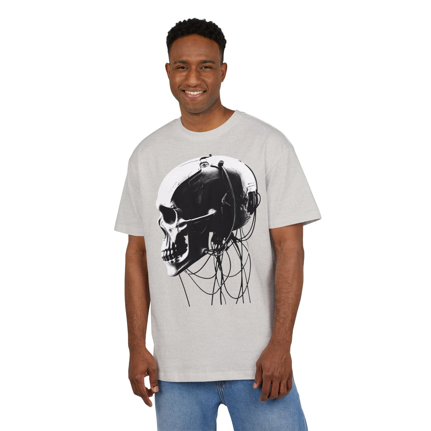 Unisex Skull Graphic Oversize Tee - Bold, Edgy Style for Casual Wear