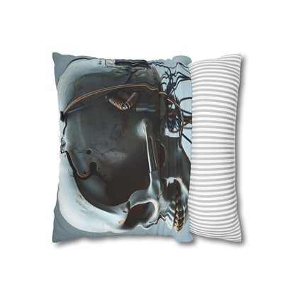 Square Pillowcase Futuristic Edge Skull Design Pillowcase