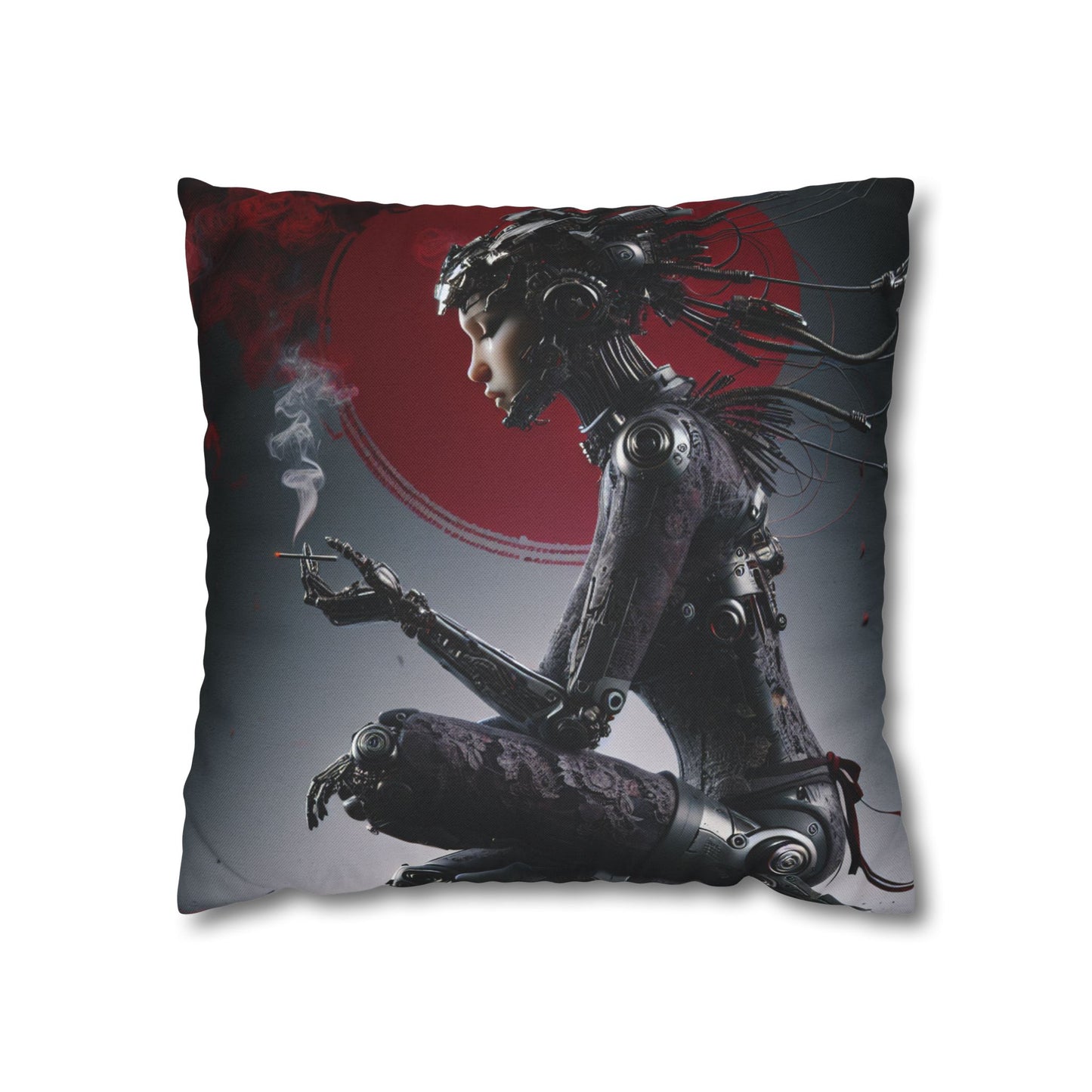 Futuristic Robot Love Pillowcase, Cyberpunk Decor, Gift for Tech Lovers, Modern Home Accent, Unique Housewarming Present