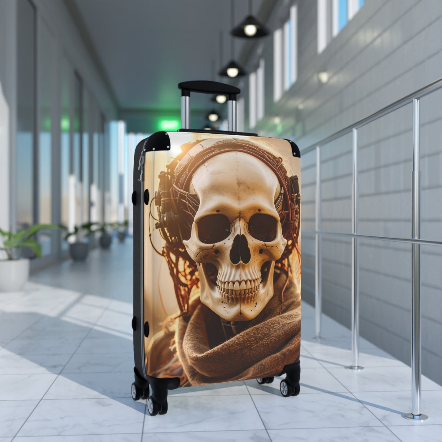 Stylish Skull Suitcase - Unique Travel Luggage for Adventurers, Halloween Travel, Vintage Boho Style, Skull Design, Gifts for Travelers