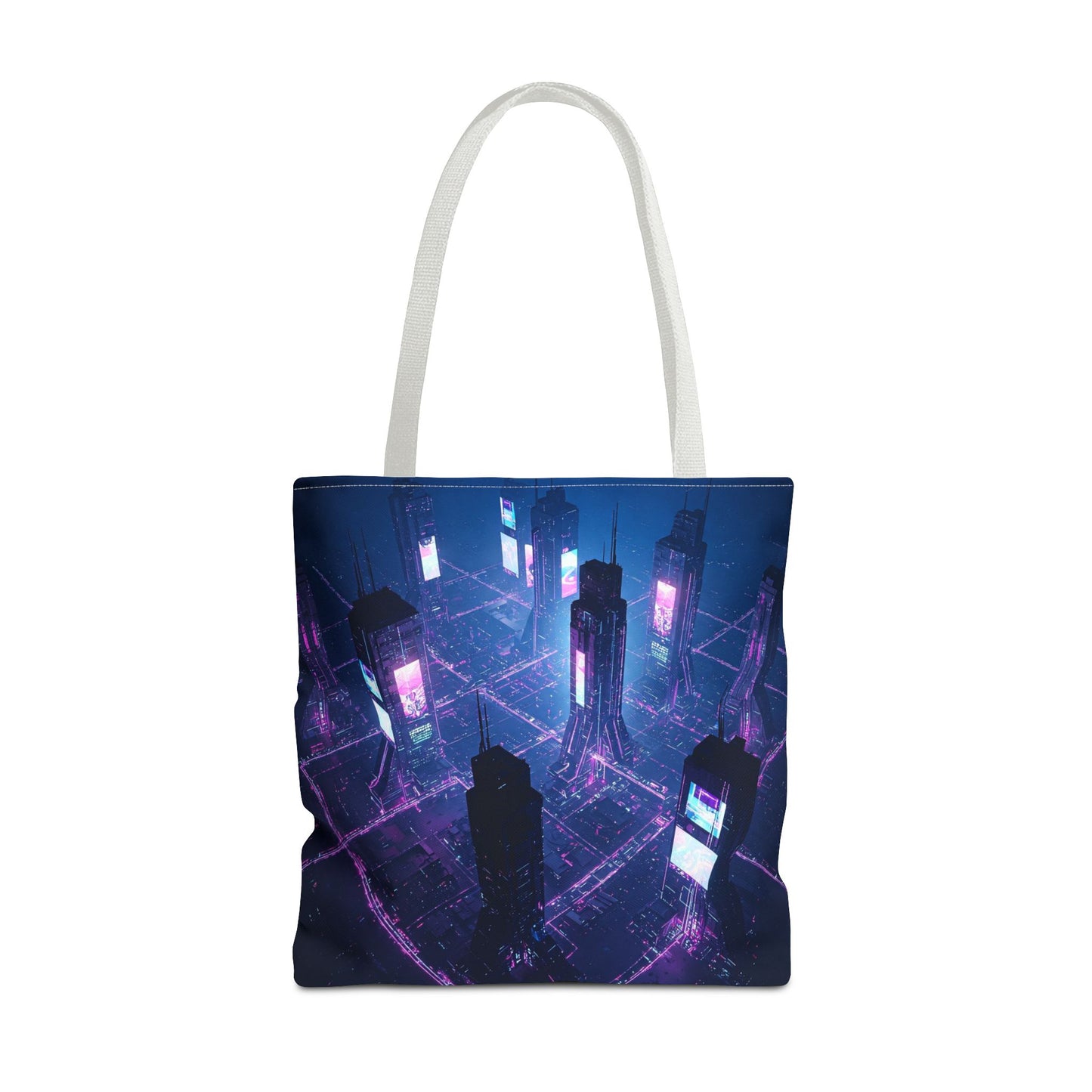 Futuristic Cityscape Tote Bag | Eco-Friendly Reusable Shopping Bag, Nerdy Gift, Trendy Beach Bag, Travel Accessory, Stylish Grocery Bag